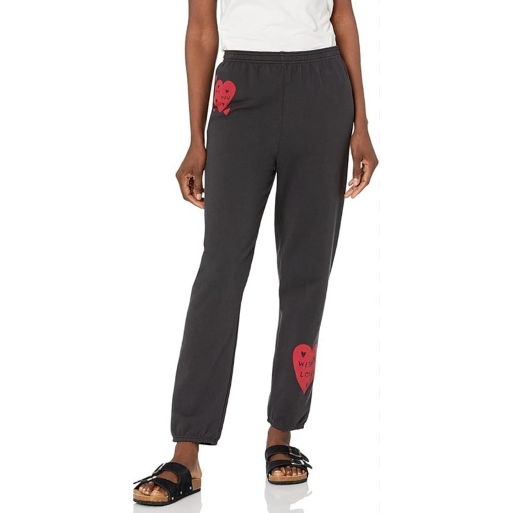 Monrow Black Fleece Oversized To You With Love Joggers XL